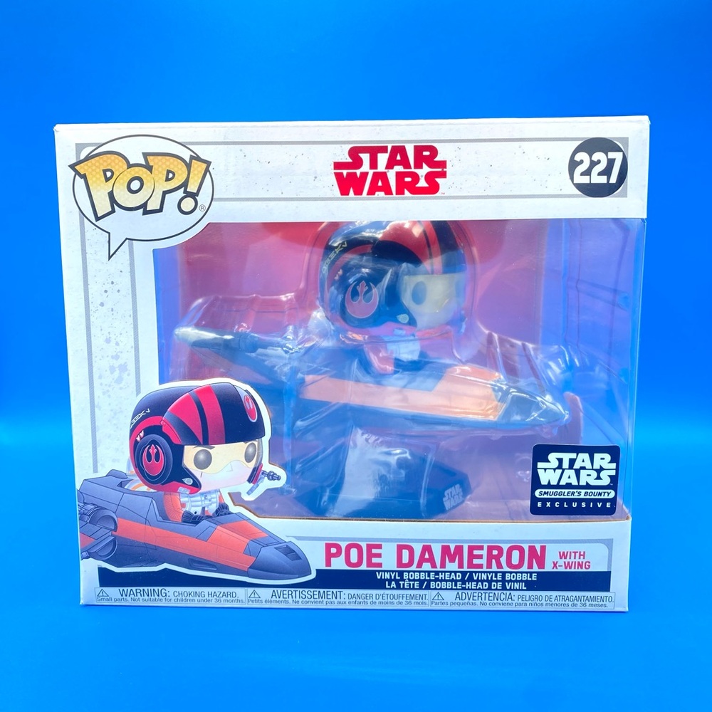 NEW Funko Pop Disney Star Wars Deluxe Poe Dameron with X Wing 227 Exclusive
